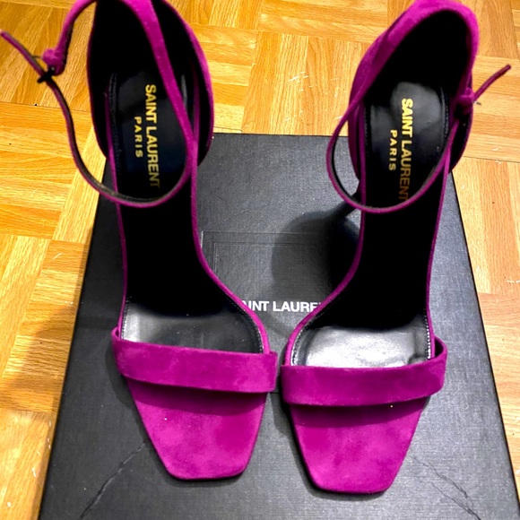 Suede Saint Laurent heeled sandals - Picture 3 of 3